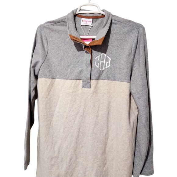 Marleylilly Sweatshirt For Women Size XL Gray And Beige Color Front Buttons - Picture 4 of 12